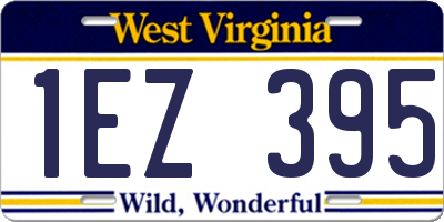 WV license plate 1EZ395