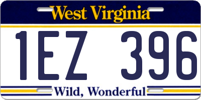 WV license plate 1EZ396