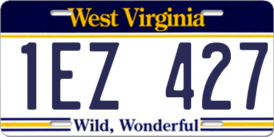 WV license plate 1EZ427