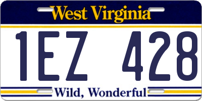 WV license plate 1EZ428