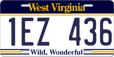 WV license plate 1EZ436