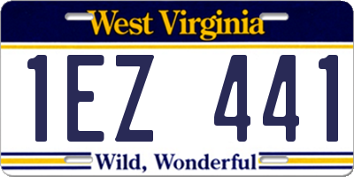 WV license plate 1EZ441