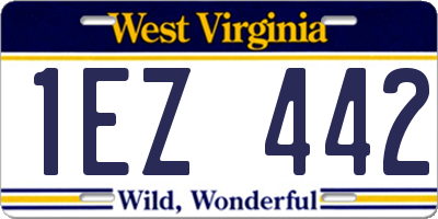 WV license plate 1EZ442