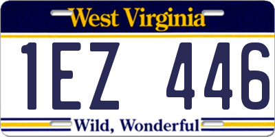 WV license plate 1EZ446