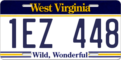 WV license plate 1EZ448