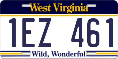 WV license plate 1EZ461