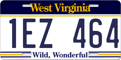 WV license plate 1EZ464
