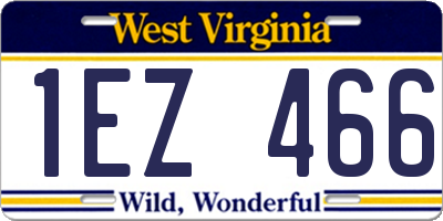 WV license plate 1EZ466