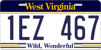 WV license plate 1EZ467