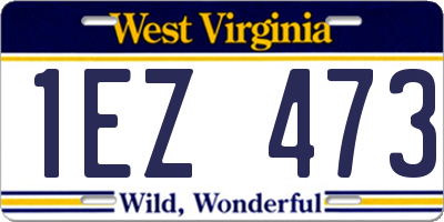 WV license plate 1EZ473