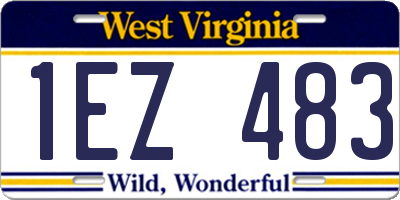WV license plate 1EZ483