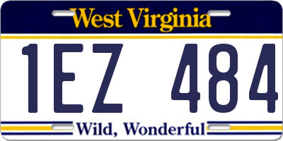 WV license plate 1EZ484