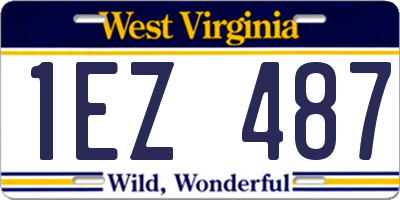 WV license plate 1EZ487