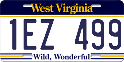WV license plate 1EZ499