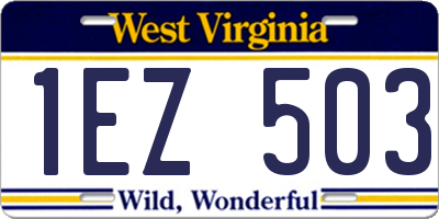 WV license plate 1EZ503