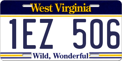 WV license plate 1EZ506
