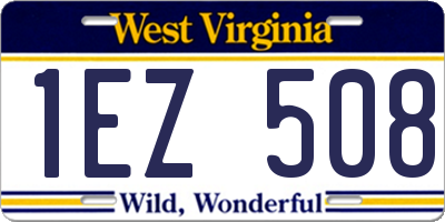 WV license plate 1EZ508