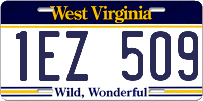 WV license plate 1EZ509