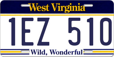 WV license plate 1EZ510