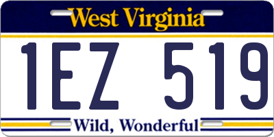 WV license plate 1EZ519