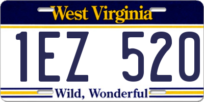 WV license plate 1EZ520