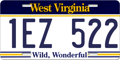 WV license plate 1EZ522
