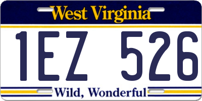 WV license plate 1EZ526