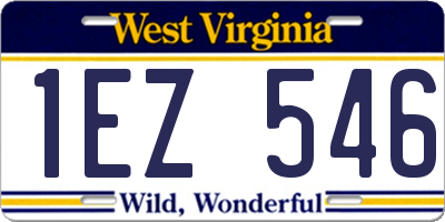 WV license plate 1EZ546