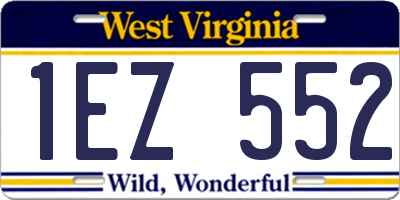 WV license plate 1EZ552