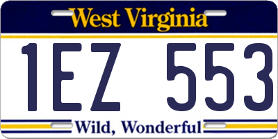 WV license plate 1EZ553