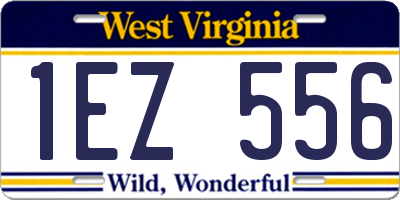 WV license plate 1EZ556