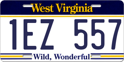 WV license plate 1EZ557