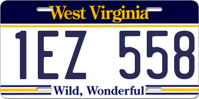WV license plate 1EZ558