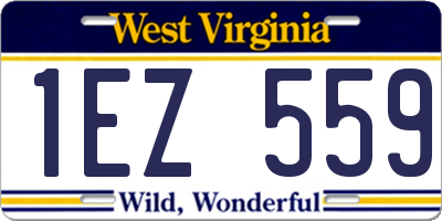 WV license plate 1EZ559