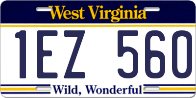 WV license plate 1EZ560