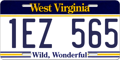 WV license plate 1EZ565