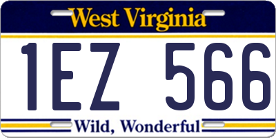 WV license plate 1EZ566