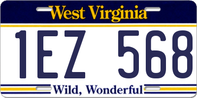 WV license plate 1EZ568