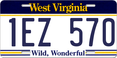 WV license plate 1EZ570