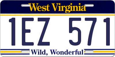 WV license plate 1EZ571