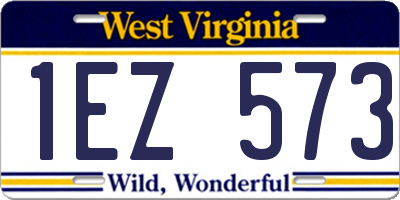 WV license plate 1EZ573