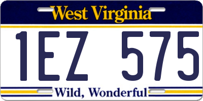 WV license plate 1EZ575