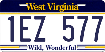 WV license plate 1EZ577