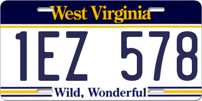 WV license plate 1EZ578