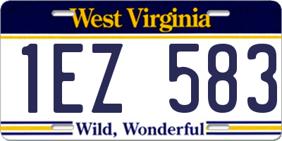 WV license plate 1EZ583