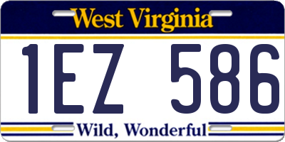 WV license plate 1EZ586