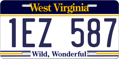 WV license plate 1EZ587