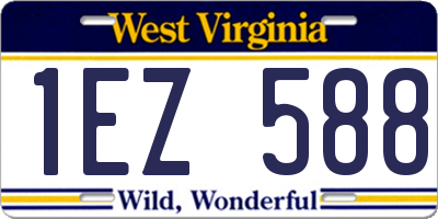 WV license plate 1EZ588