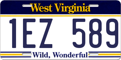 WV license plate 1EZ589