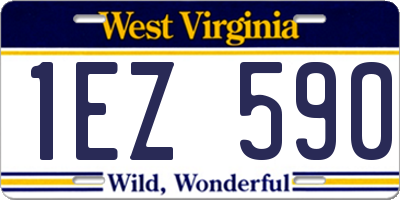 WV license plate 1EZ590